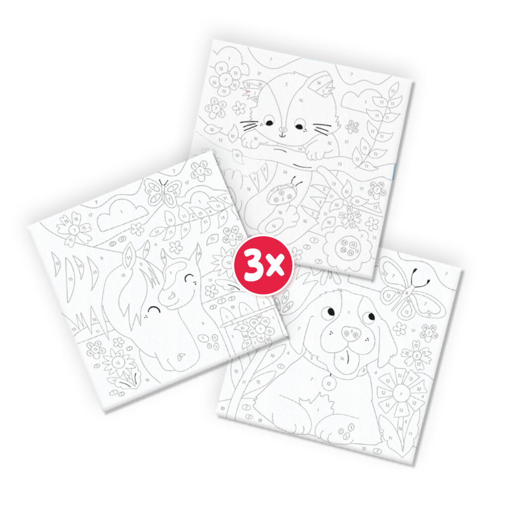 Lienzos para pintar por números: mascotas 3x – SES Creative